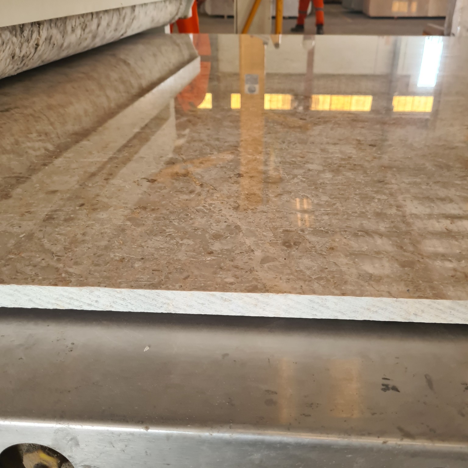 Finished polished slab showing consistent surface quality